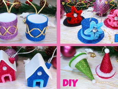 ???? DIY ???? Christmas decor ornaments, christmas ornament tutorial, glitter foam sheet craft, foamiran