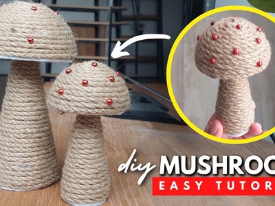 DIY Rope Mushroom Decoration Idea | Easy No Sewing Tutorial #vlogmas Day 12