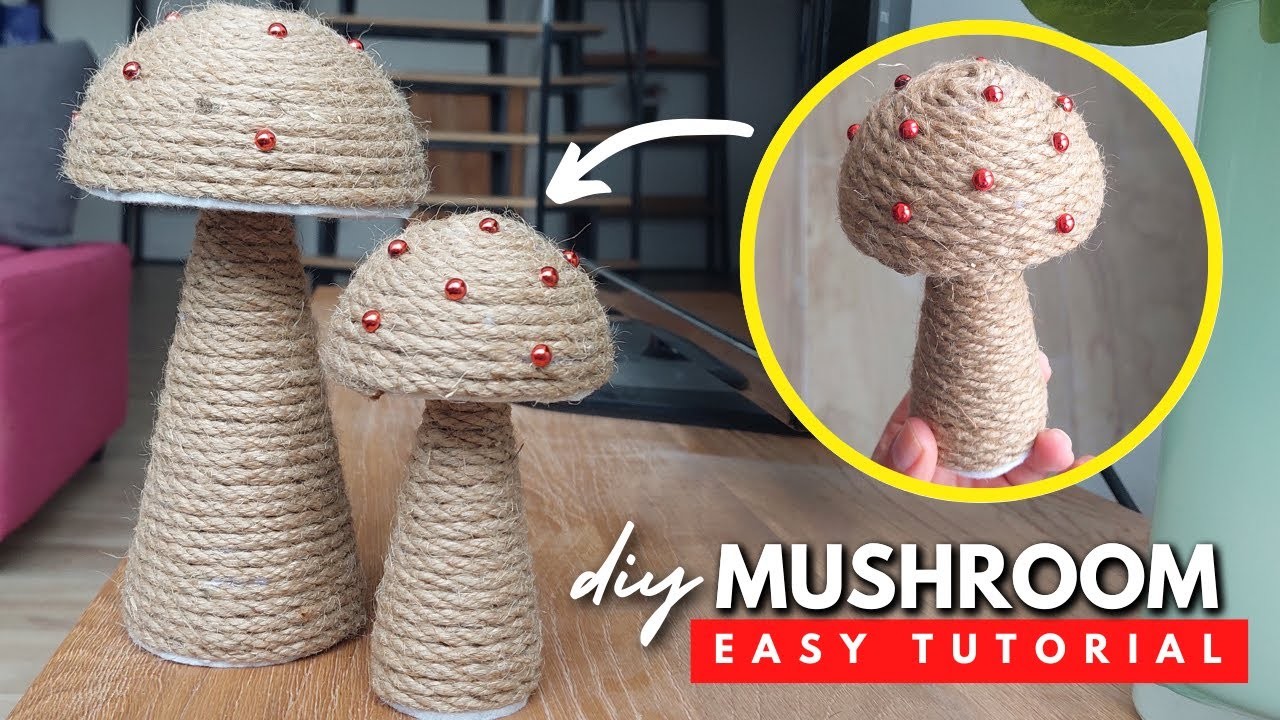 DIY Rope Mushroom Decoration Idea | Easy No Sewing Tutorial #vlogmas Day 12
