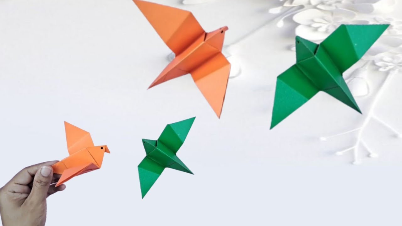 Easy diy origami bird video tutorial.How to make peper bird step by step.Easy origami for kids