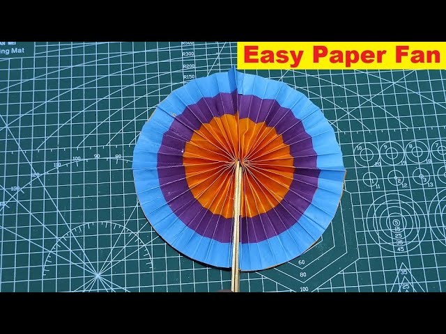 Easy Origami Fan - How To Make a Paper Fan - DIY Paper Fan - Simple Origami Tutorial