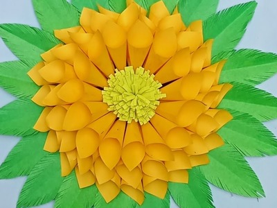 Easy paper flower. Diy craft Girls kanzashi satin Ribbon Flower