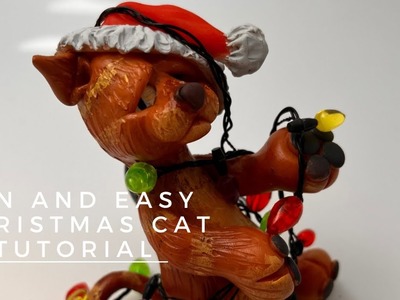 How to make a cute Christmas Cat from polymer clay