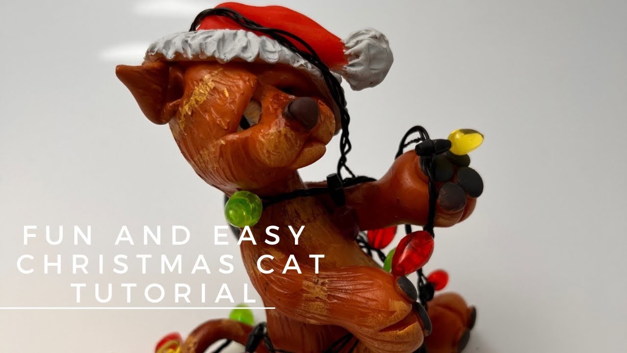 How to make a cute Christmas Cat from polymer clay