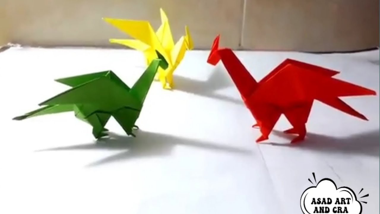 How To Make A Dinasour With Paper , Craft Ideas , Make Dinasour In Easy Way