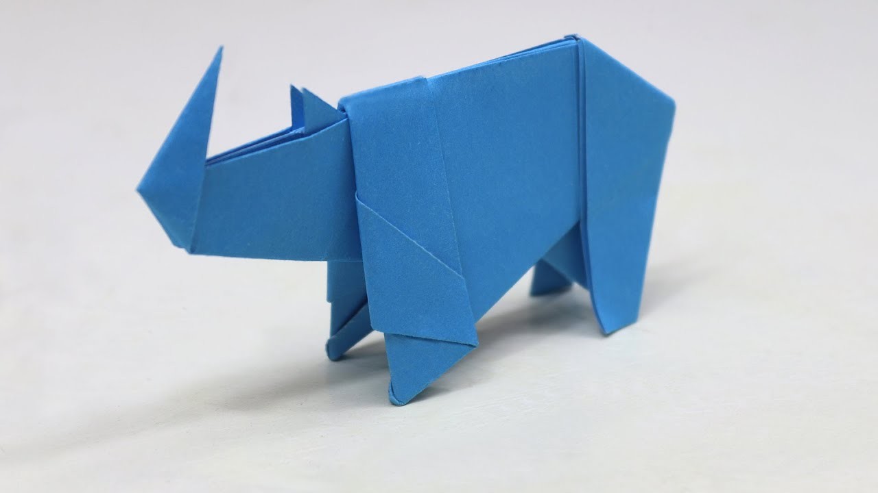 How to Make a Paper Rhino - Easy Origami Rhino Tutorial