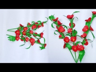 How to make beautiful. stick paper flower. By Kriti com. 