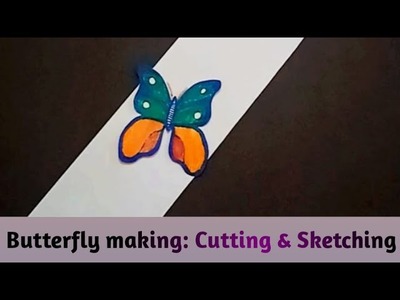 How to make origami Paper butterfly | Colourful Paper Butterfly Cutting and Sketching | DIY Crafts