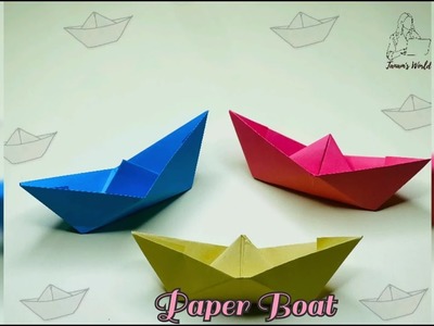 How To Make Paper Boat.Easy Craft.Origami Boat.Step-By-Step.Nursery Craft.4K Video |Tanam's World|