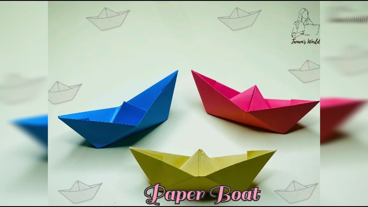 How To Make Paper Boat.Easy Craft.Origami Boat.Step-By-Step.Nursery Craft.4K Video |Tanam's World|