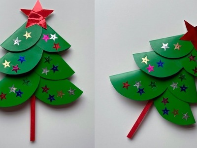 How To Make Paper Christmas Tree. Paper Craft For Christmas Decoration. Easy Paper Craft