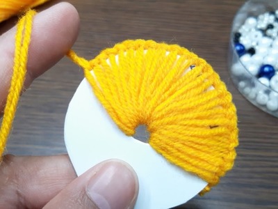 It's So Beautiful  !! Superb Craft Idea With Wool And Paper _ Flower Design Trick