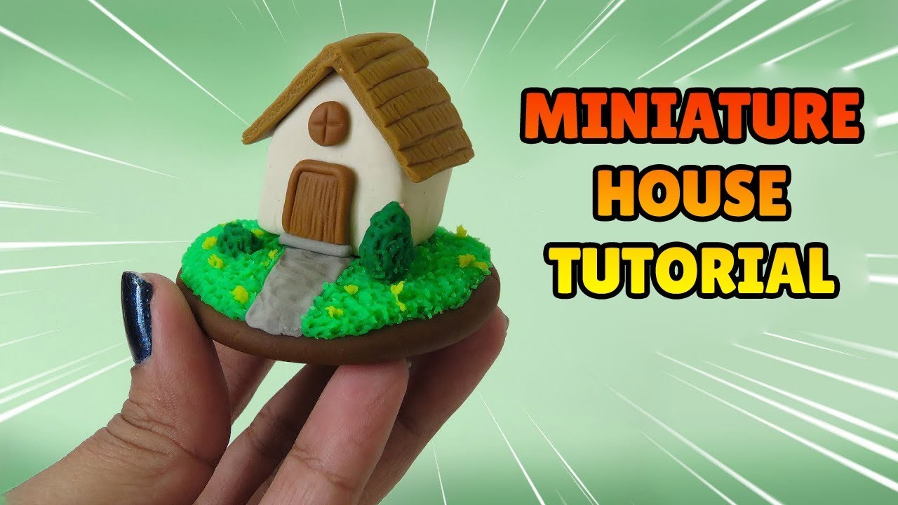 Making a MINIATURE HOUSE - Polymer Clay Easy, Play doh, Fondant Tutorial DIY