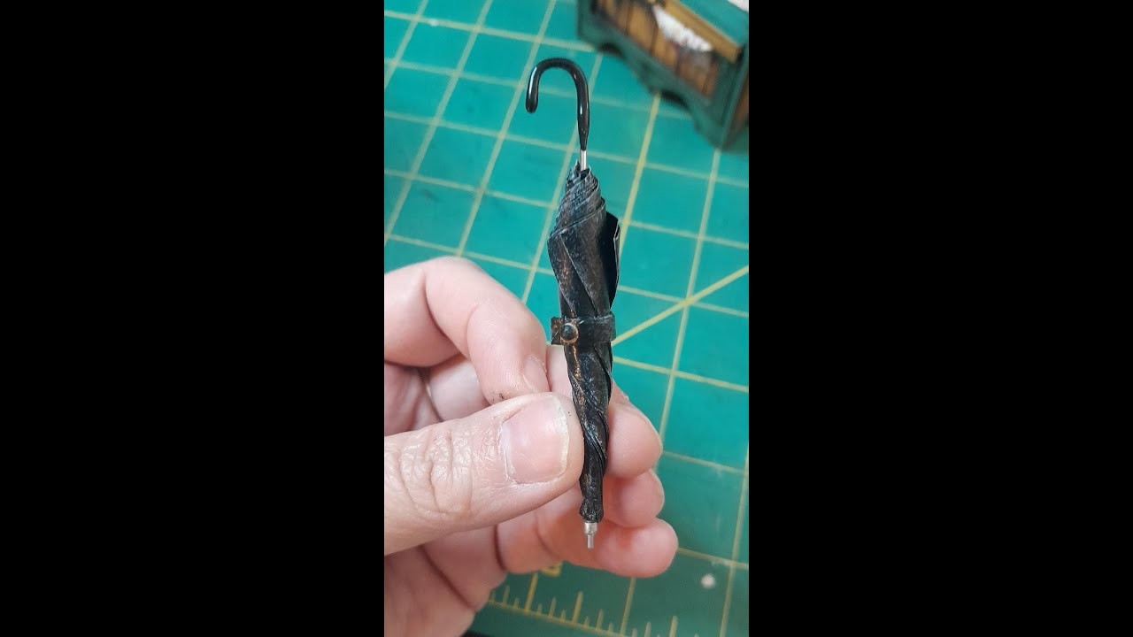Miniature Realistic Vintage Umbrella 1:12| Finishing the Hall Tree