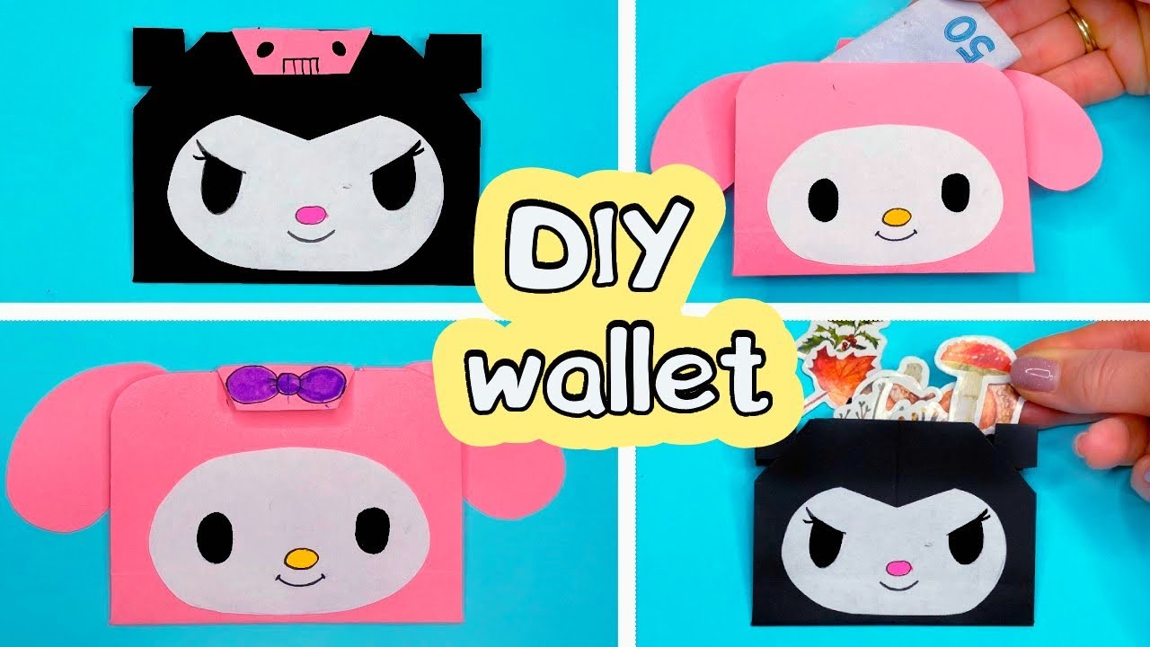 Origami Paper Wallet My Melody & Kuromi DIY easy paper craft