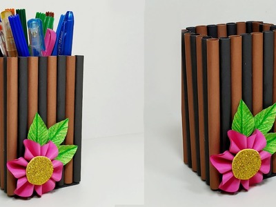Pen Holder Craft | How to Make Pen Stand | Paper Pencil Stand Making | Paper Pencil Holder Easy