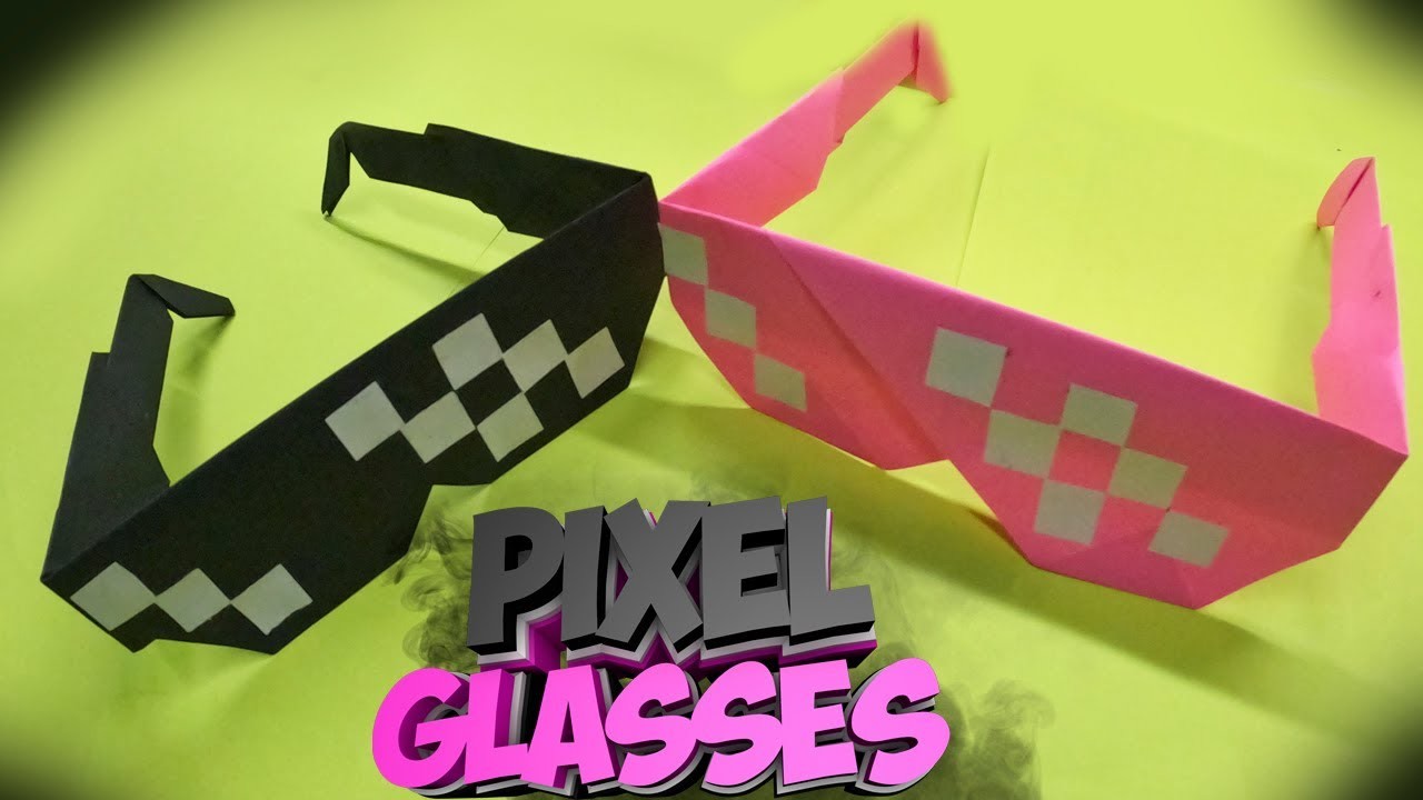 Pixel Glasses Paper Craft Diy Origami