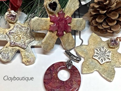 Polymer Clay Christmas Ornaments with Bonus Pendant!