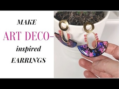 Quick and Easy Faux ART DECO Earrings made with Polymer Clay  - Step-by-step tutorial ????