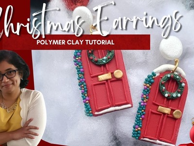 Sarascraftshop | Vid: 24 | Tutorial, Polymer Clay Xmas door earrings | DIY polymer clay earrings