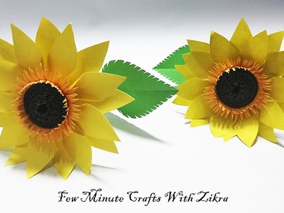 Sunflower tutorial | beautiful paper sunflower making @few-minutecraftswithzikra59