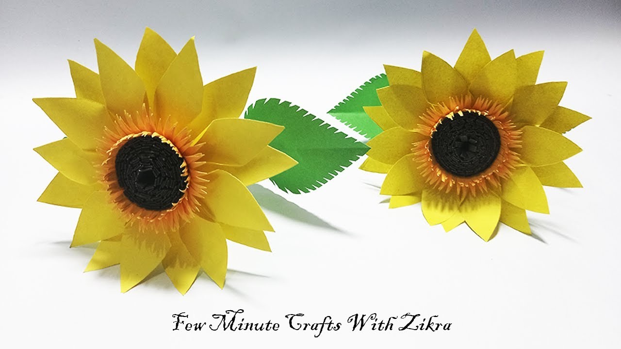 Sunflower tutorial | beautiful paper sunflower making @few-minutecraftswithzikra59