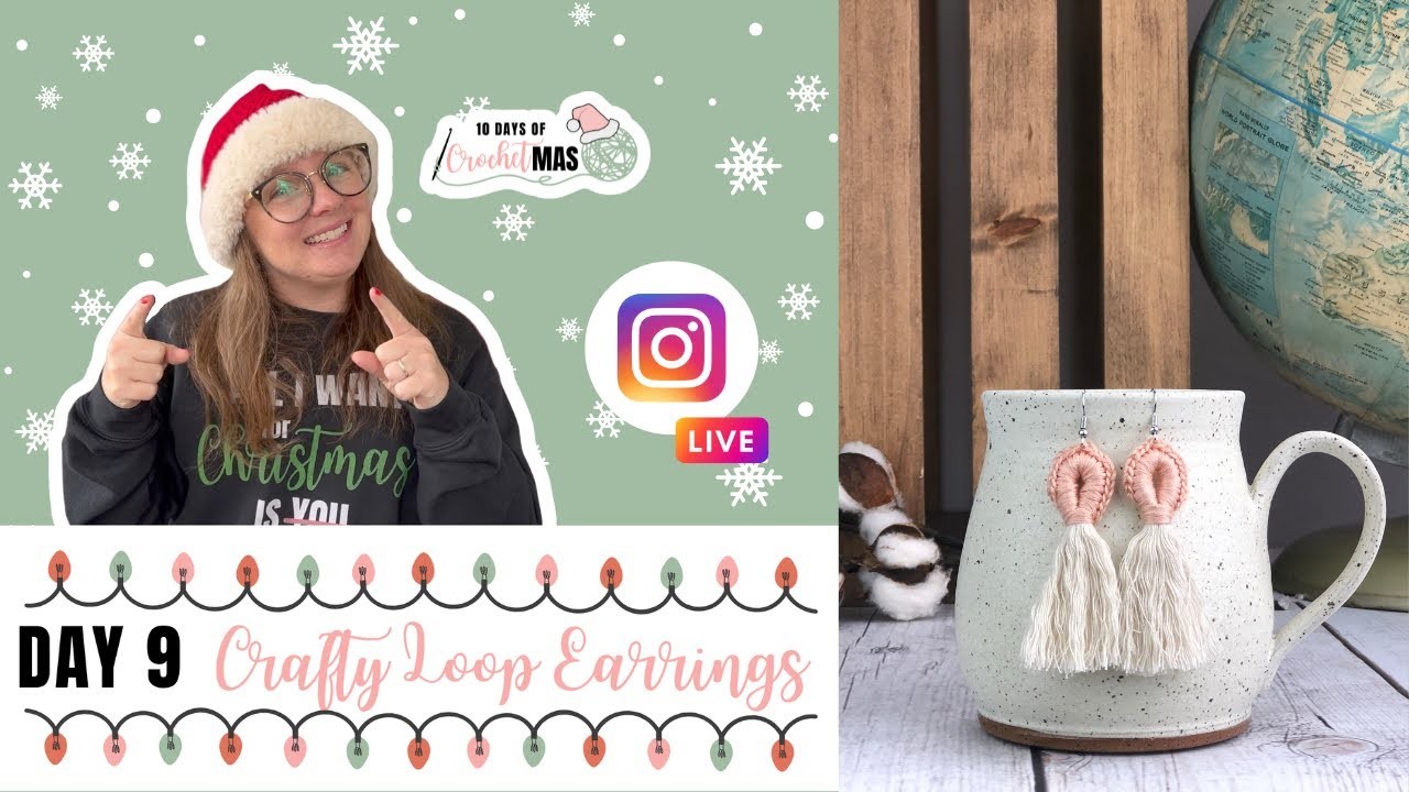 The Easiest Crochet Earring Pattern - CrochetMAS Day 9 Instagram Live Replay