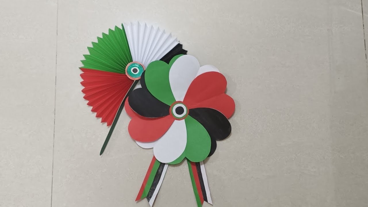 UAE national day paper craft ????????.Easy UAE flag paper craft