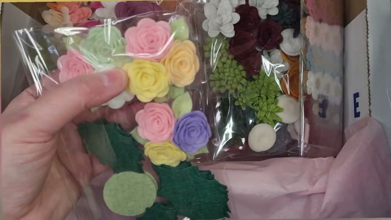 Unboxing Felt Flowers from The Pretty Petal Shop, Unboxing craft supplies