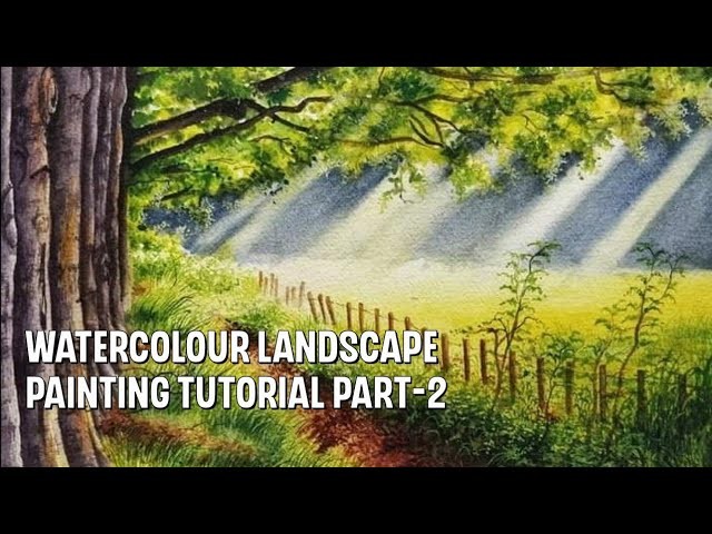 Watercolour Landscape Painting Tutorial Step By Step Part-2, Easy ...