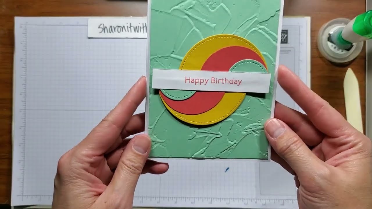 #87 VIDEO Rainbow Circle Wave card tutorial with pictures and video