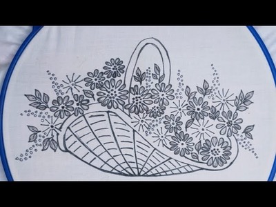 Amazing hand embroidery: Beautiful Floral Basket Embroidery Stitches | Hand embroidery tutorial