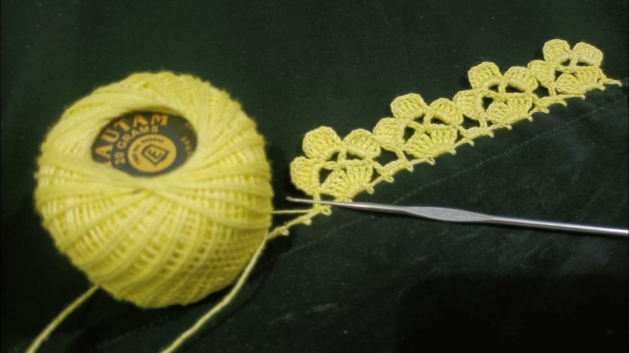 Crochet Beautiful Dupatta lace design, Crochet edging by @ArbinacolourfulThreads