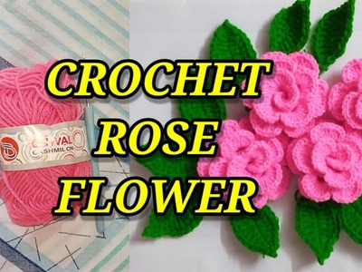 Crochet rose????.how to crochet rose flower tutorial.crochet flower for beginners#subscribemychannel
