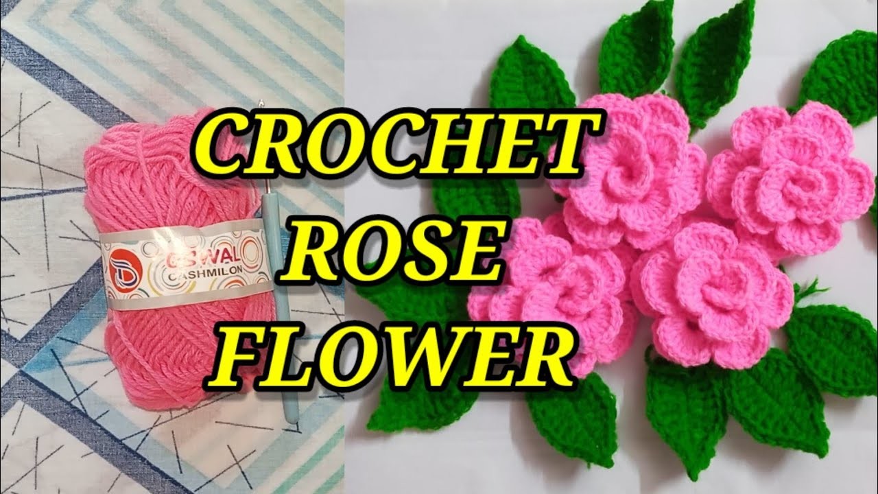 Crochet rose????.how to crochet rose flower tutorial.crochet flower for beginners#subscribemychannel