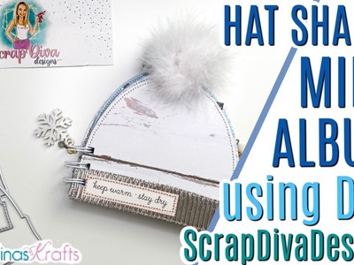 Cutest Hat Shaped Mini Album Project Share using Dies from @ScrapDiva29  #scrapdivadesigns