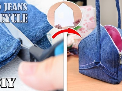 DIY CUBE TOP TREND DESIGN BAG | Zipper Jeans Purse Bag Tutorial
