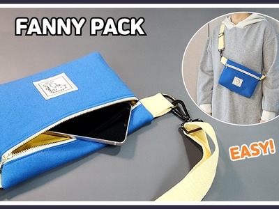 DIY Easy Fanny Pack. Waist bag. sling bag. bum bag sewing tutorial [Tendersmile Handmade]