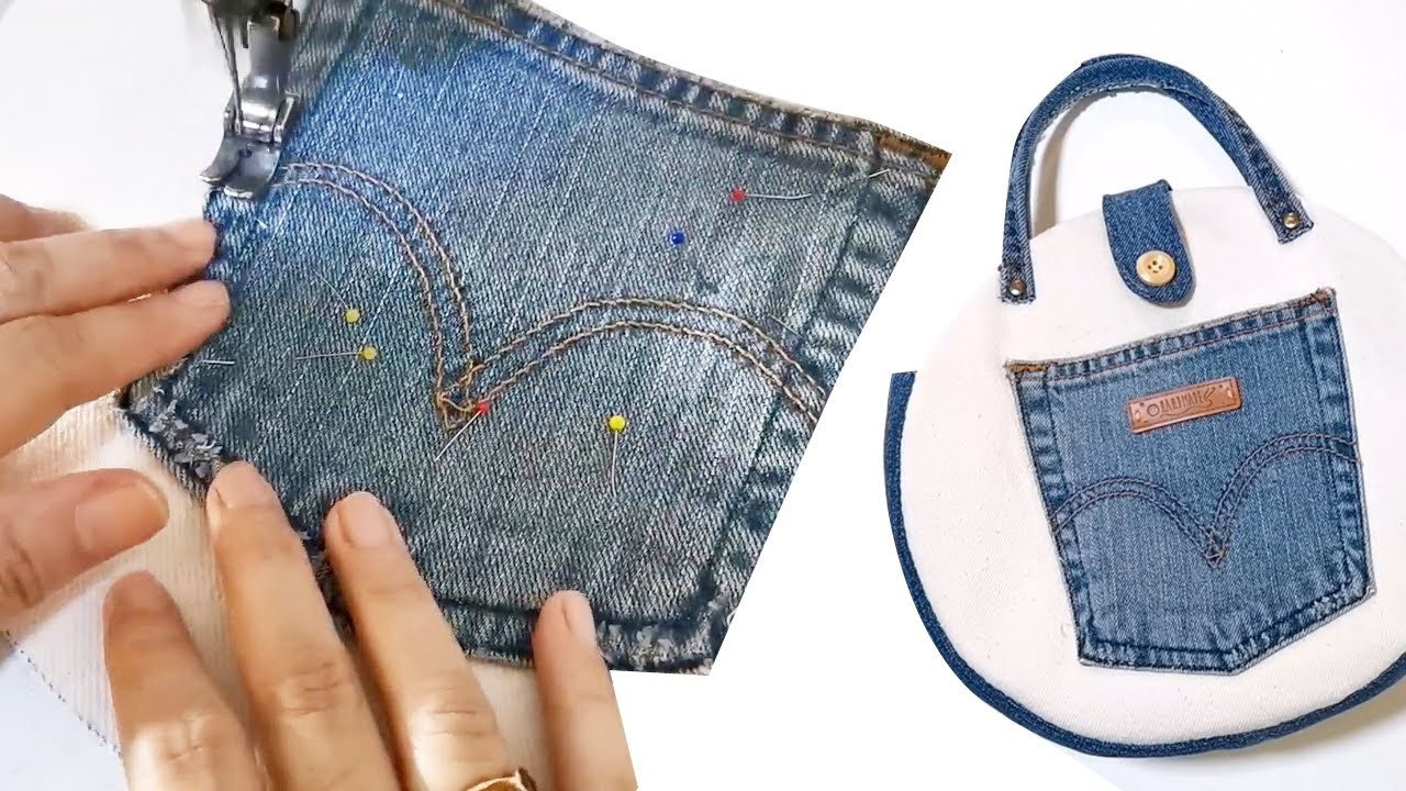 DIY Old Jeans Recycle Circle Bag | Tutorial