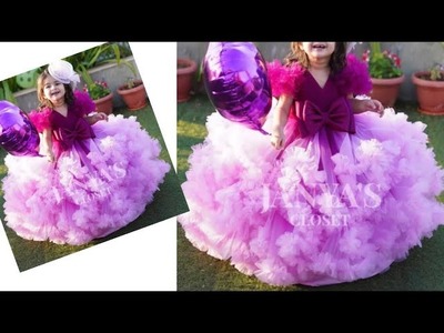 DIY Princess Style Frock Cutting & Stitching 1to2 Year Girl. Baby Frock Cutting Stitching. Ball Gown