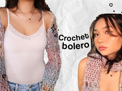 Easy bolero shrug scarf | crochet tutorial