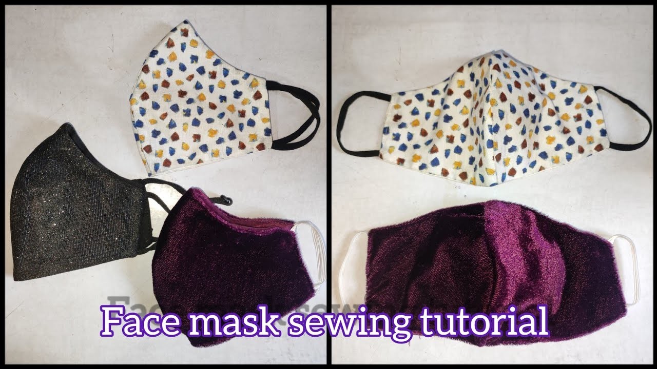 Face mask cutting and stitching. Mask sewing tutorial