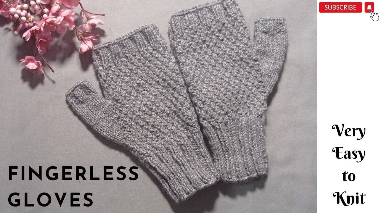 FINGERLESS Gloves Knitting Pattern Tutorial Step-by-Step Easy Steps