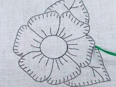 Hand Embroidery Beautiful Flower Design Unique Flower Embroidery Super Easy Flower Stitch Tutorial