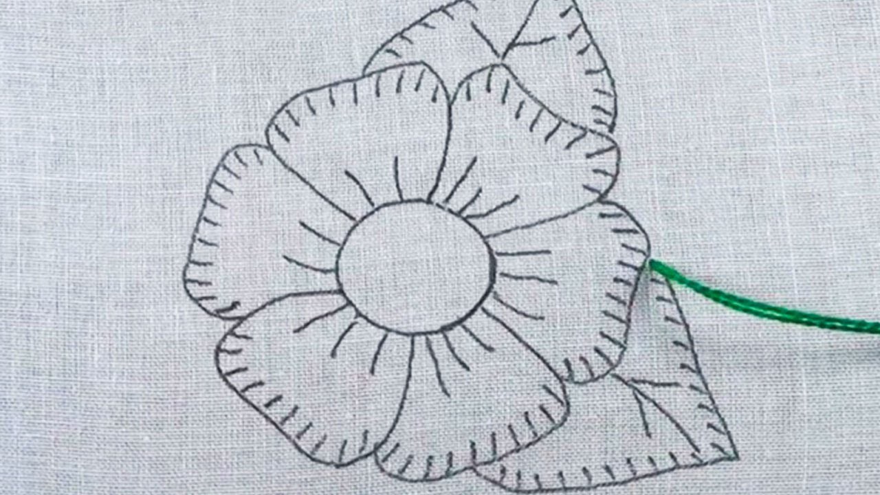 Hand Embroidery Beautiful Flower Design Unique Flower Embroidery Super Easy Flower Stitch Tutorial