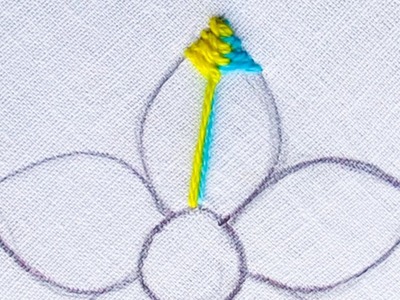Hand Embroidery elegant design dual colour amazing floral design with easy following tutorial
