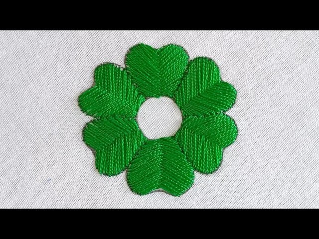 Hand Embroidery, Flower Embroidery Tutorial, Easy Flower Embroidery Design, Easy Fishbone Stitch