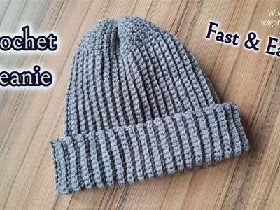 How to Crochet Beautiful Ribbed Beanie for Beginners - Fast & Easy – Heklana kapa – brzo i lako