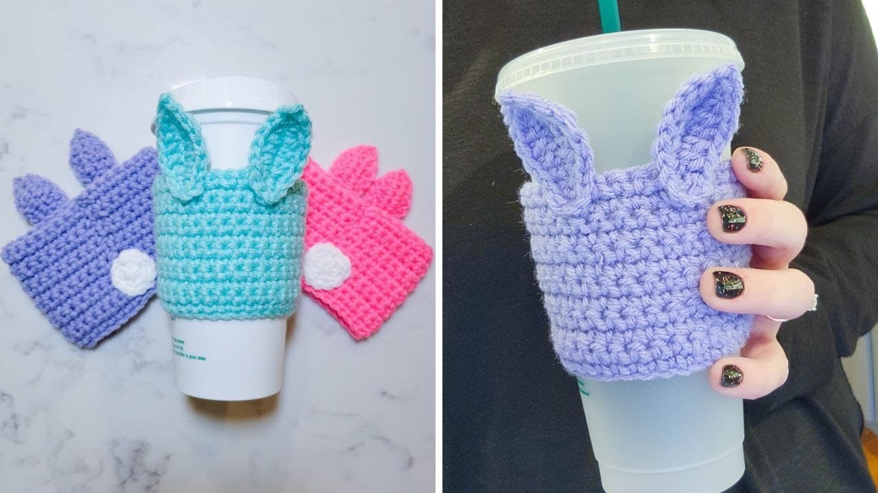 How to Crochet: BUNNY COZY (Easter Crochet Ideas | Cup Cozy | Mug Cozy)