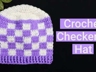 How to Crochet Checkered Hat | Crochet Checker Beanie by @KnittingCrochetbySanju
